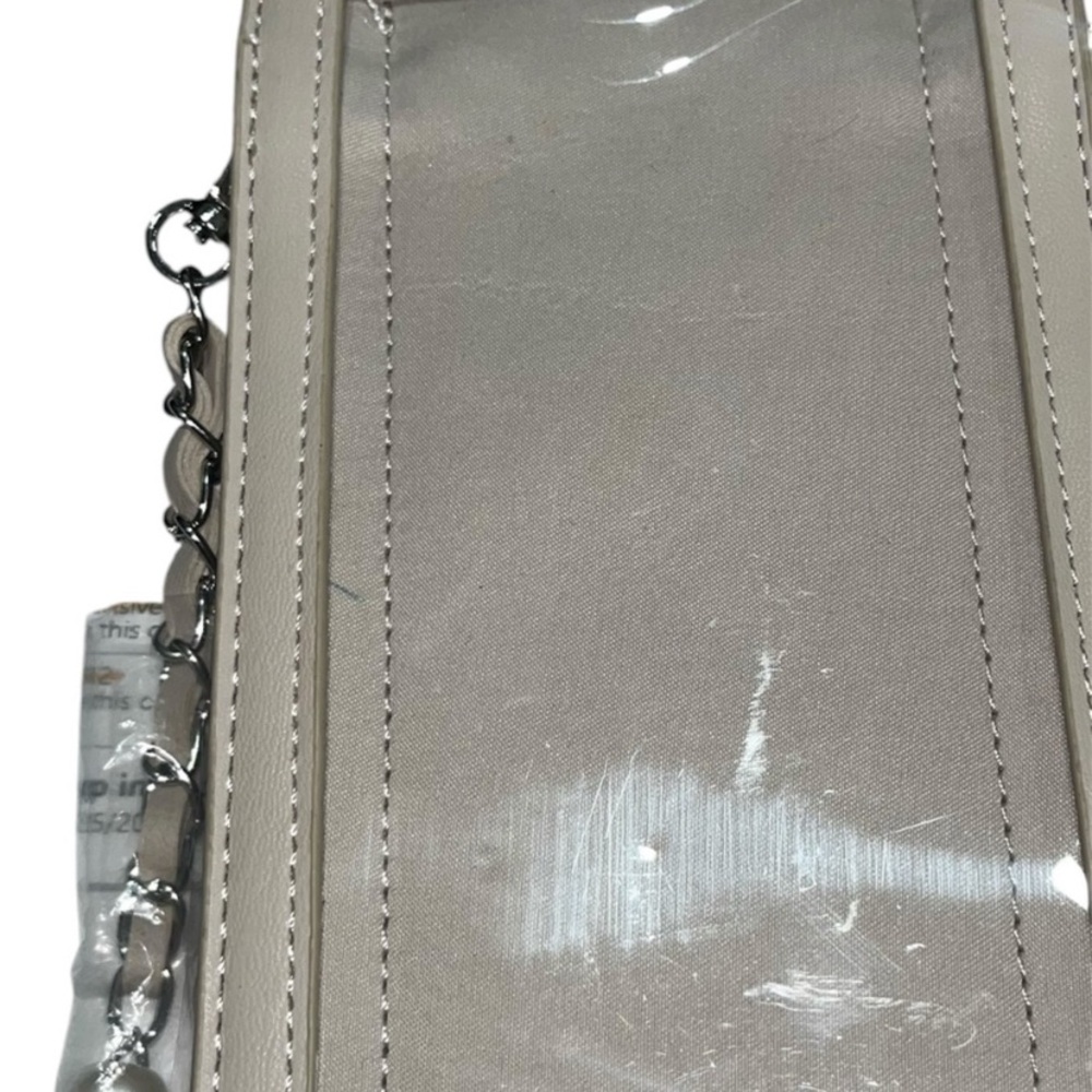 Badgley Mischka Quilted Pearl-Trim Crossbody Phone Pouch - Cream - Picture 2 of 5
